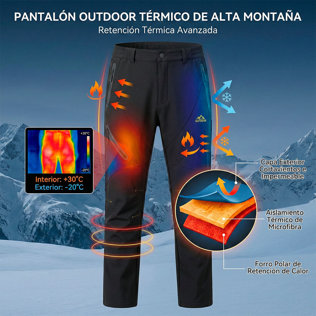 Pantalón AeroShell de Alta Montaña  Unisex - Impermeable para Climas Extremos